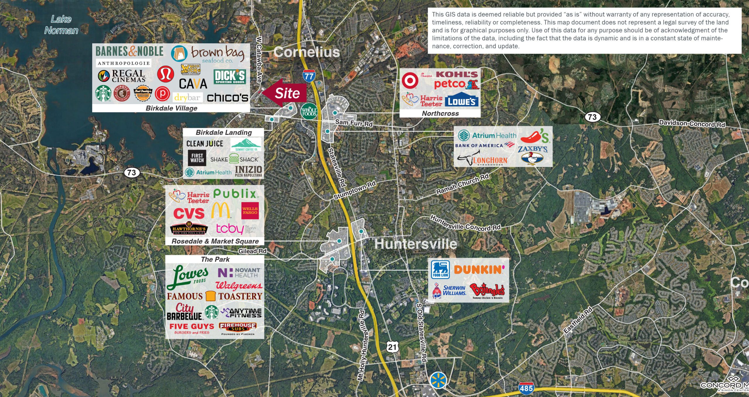 Aerial Site plan of Cornelius, NC