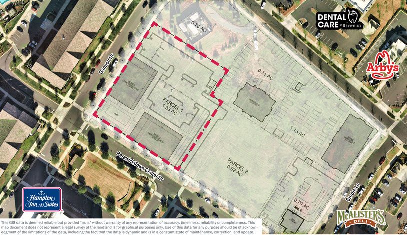 Site plan overlayed on aerial of land