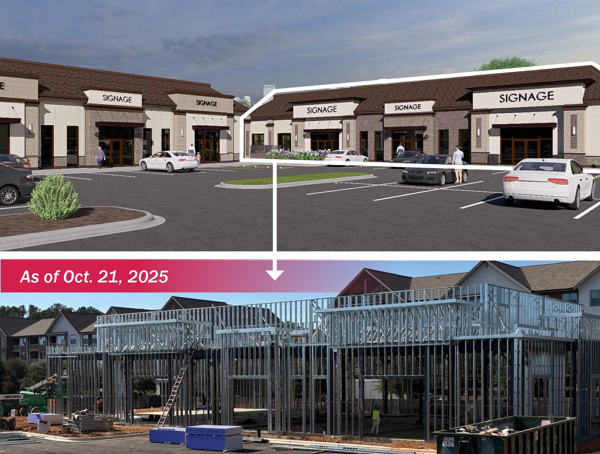 Berewick rendering along with construction photo update as of October 2025