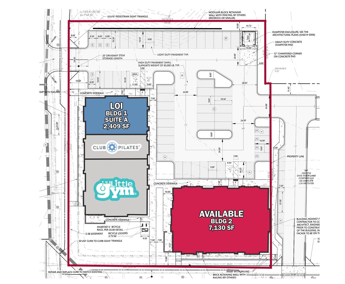 Berewick Town Center site plan leasing as of April 2026