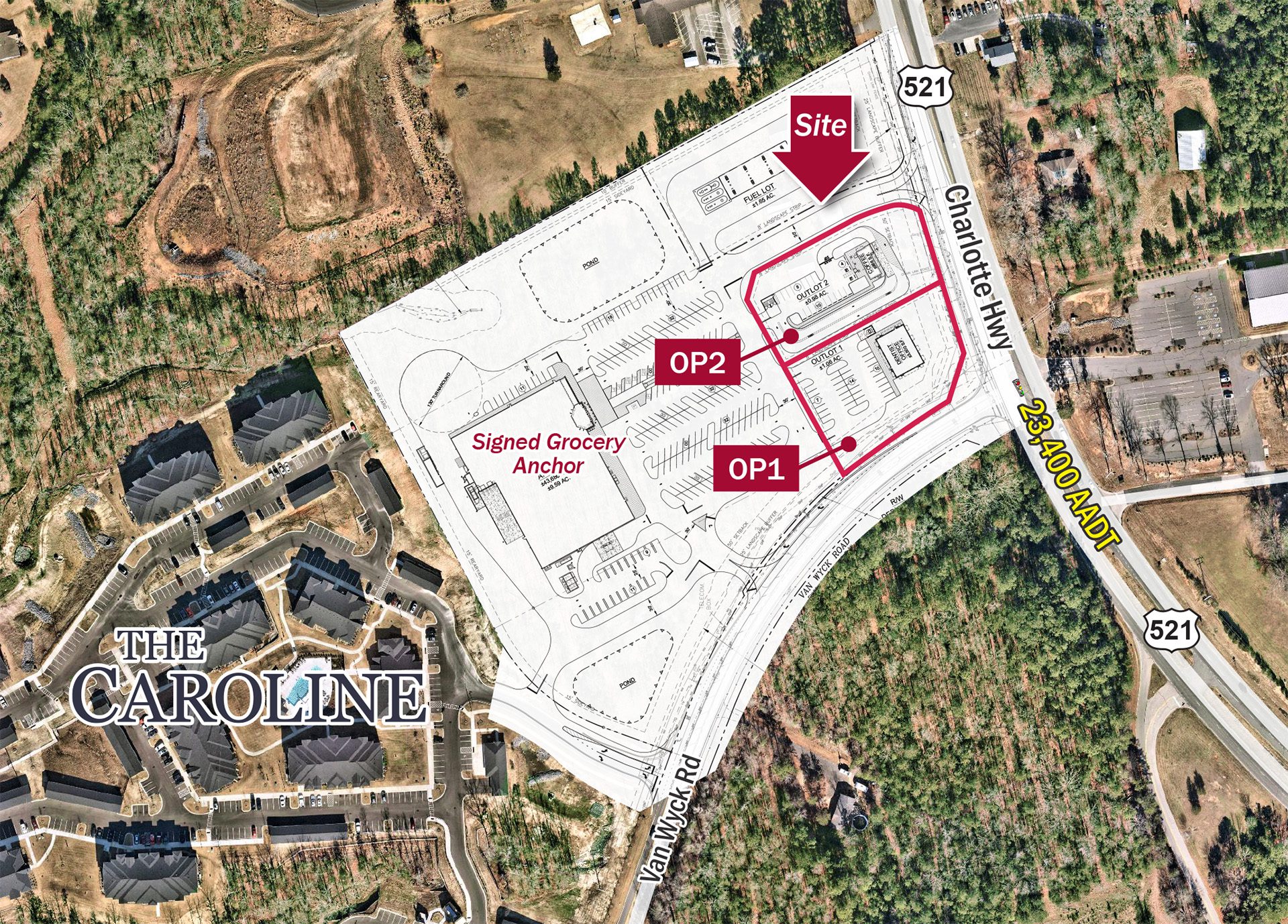 Van Wyck and Hwy 521 Commercial Land site plan overlay