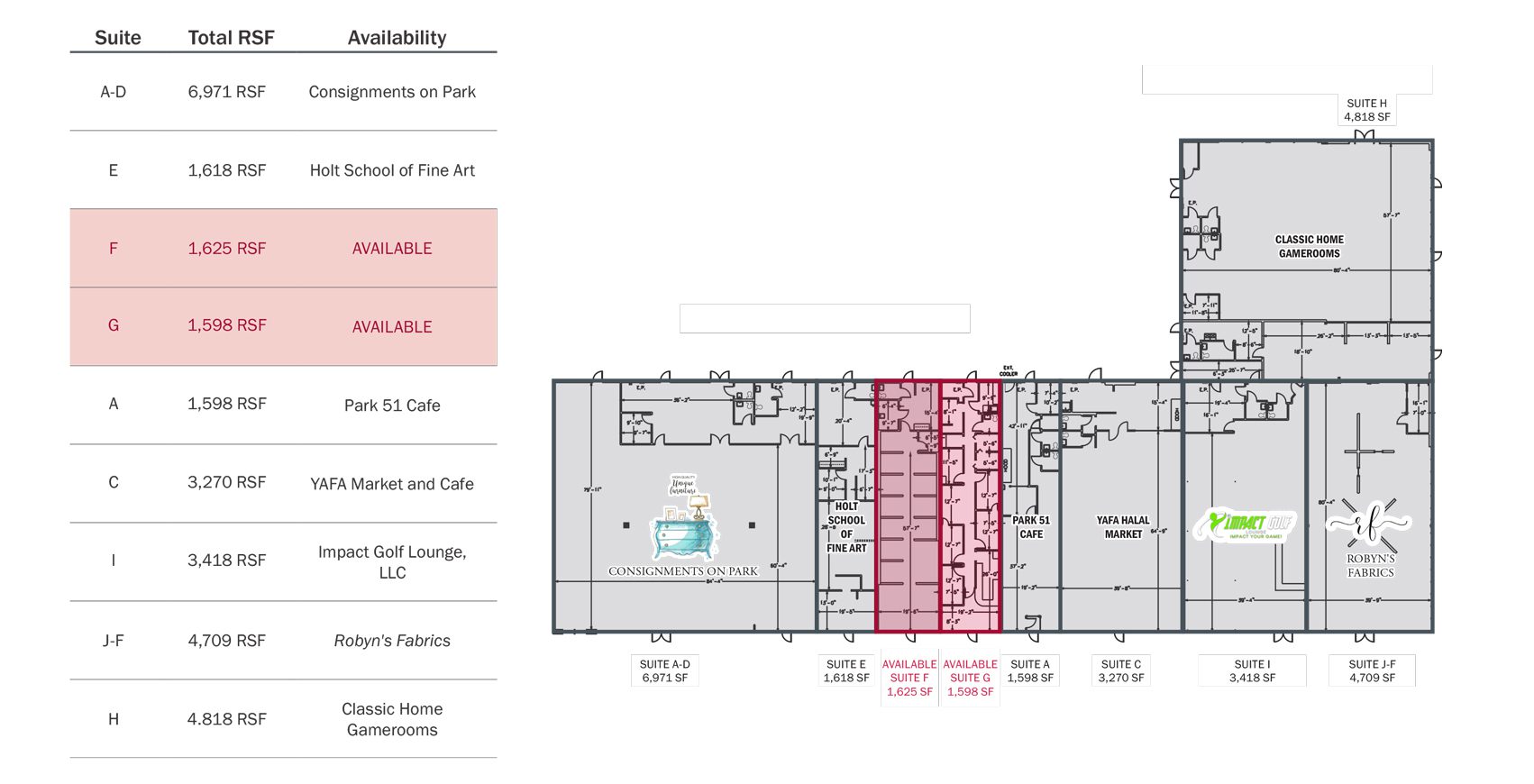 Park 51 Center Shops 10703 Leasing Plan