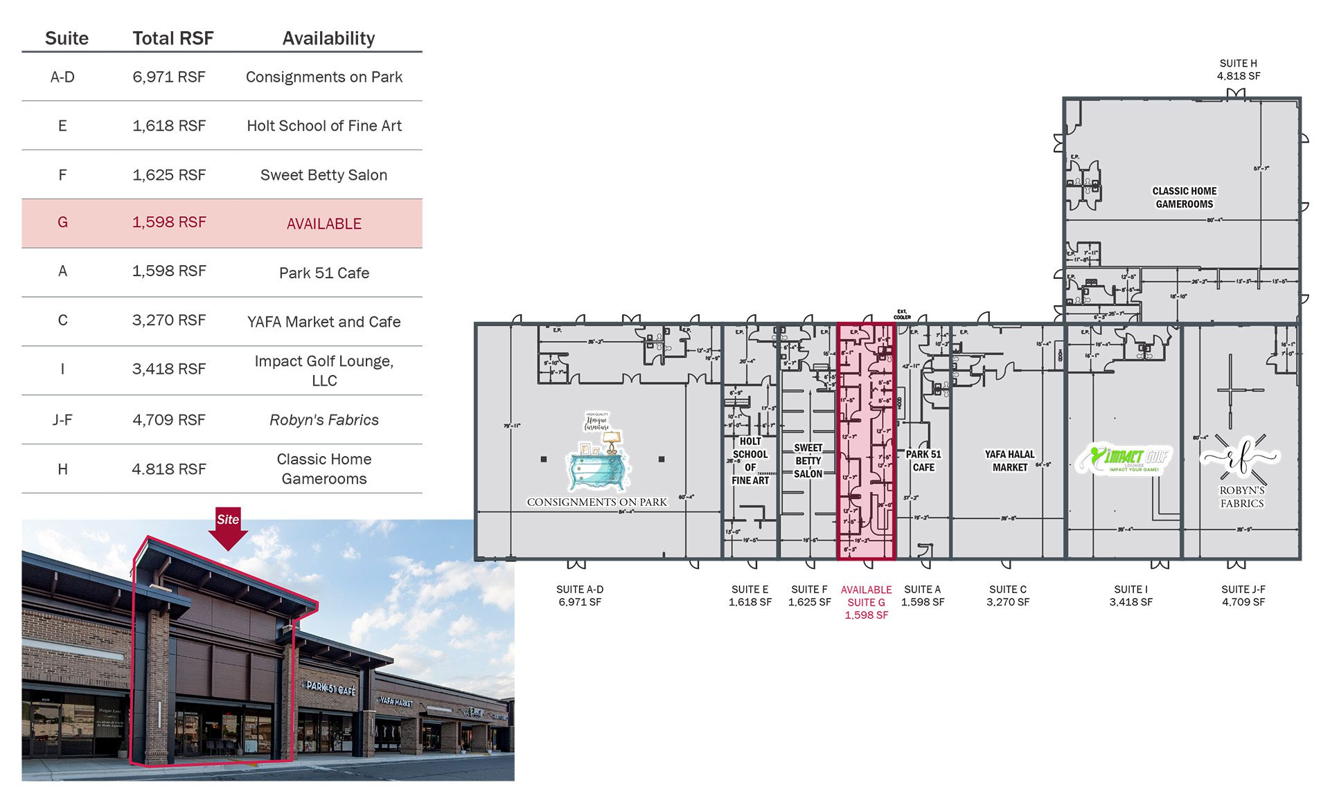 leasing plan and image of 10703 building at Park 51 Center
