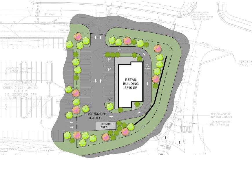 Site plan of Berewick Town Center shoing building site plan