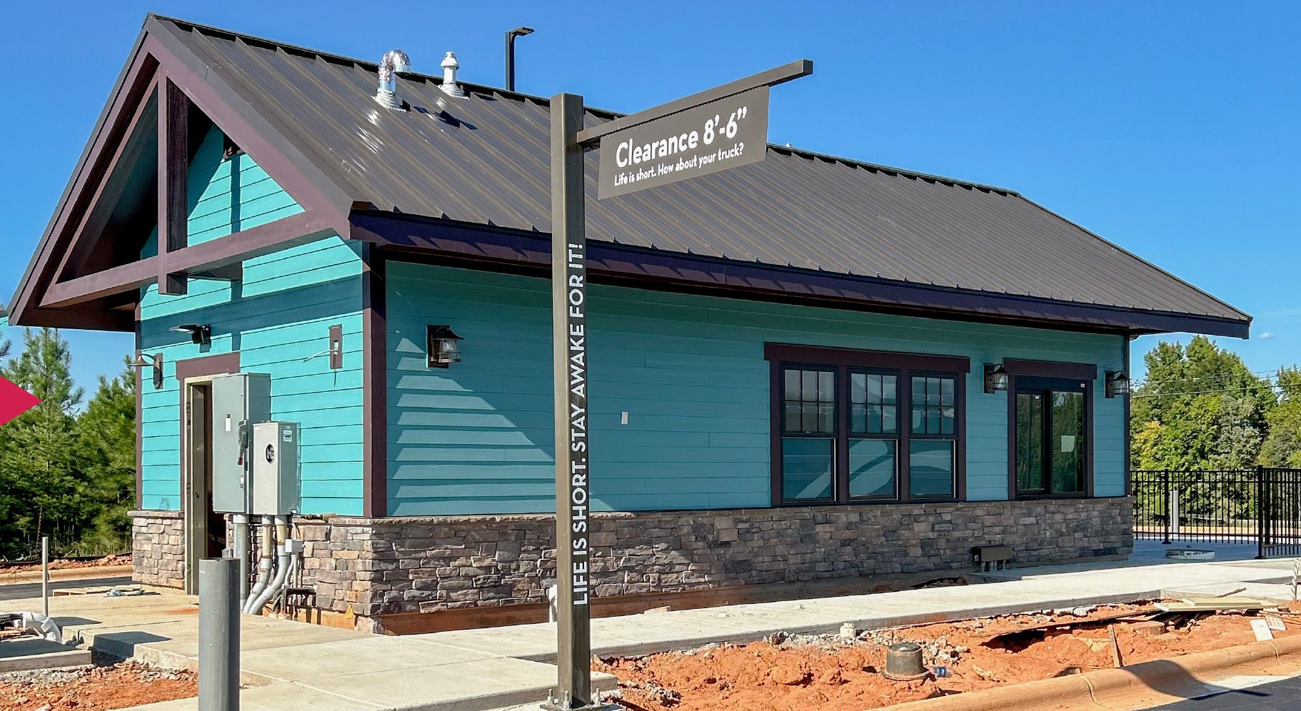 Blue Exterior Caribou Coffee Building