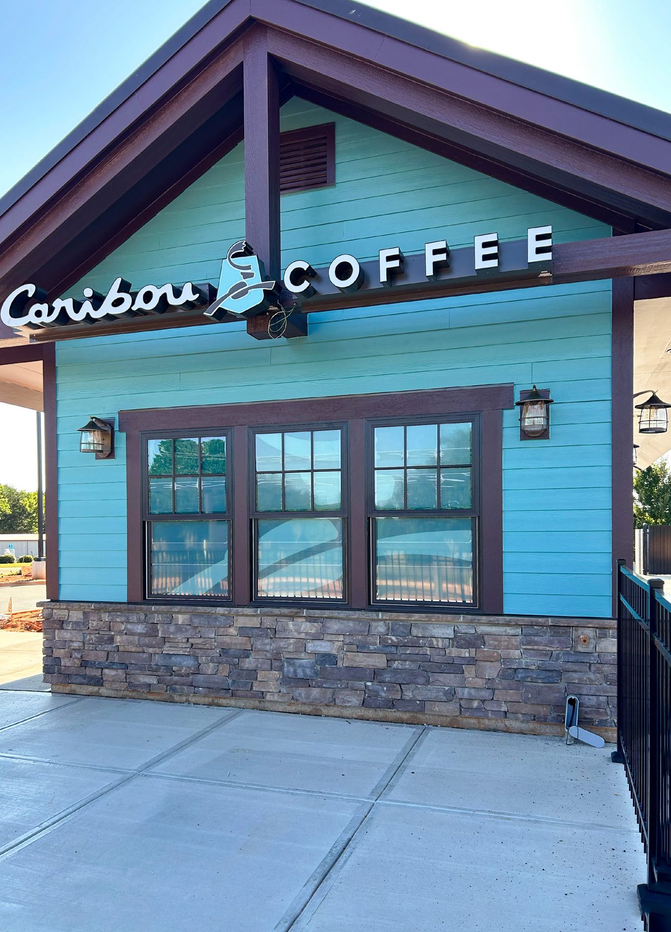 Blue Exterior Caribou Coffee Building