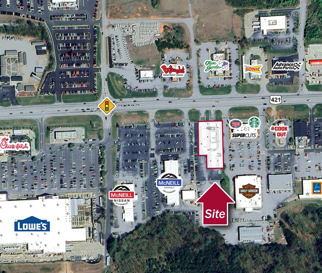 Site plan overlayed into aerial photo