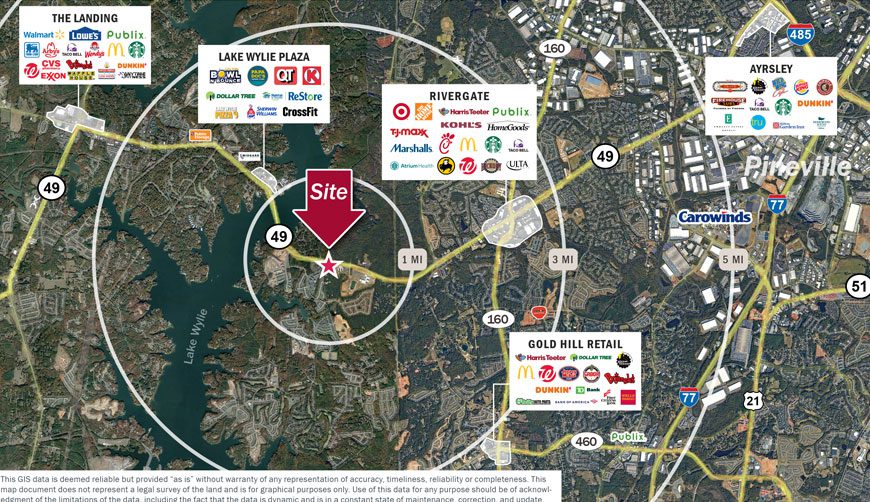 Satellite aerial with retailers labeled