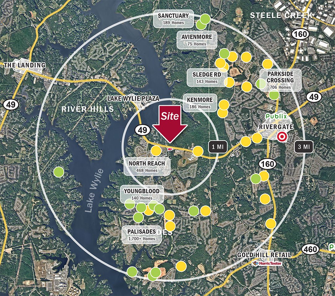 Lake Wylie commercial land housing activity map