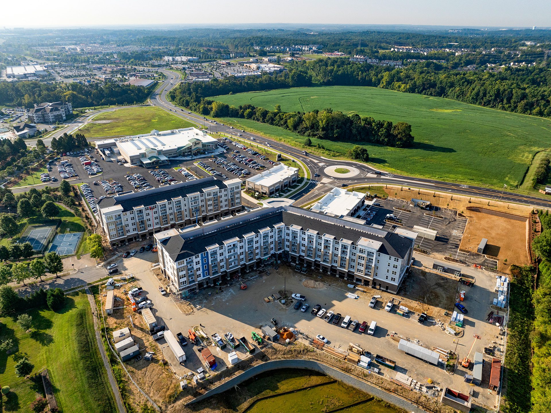 Christenbury Village development multi-family buildings under construction