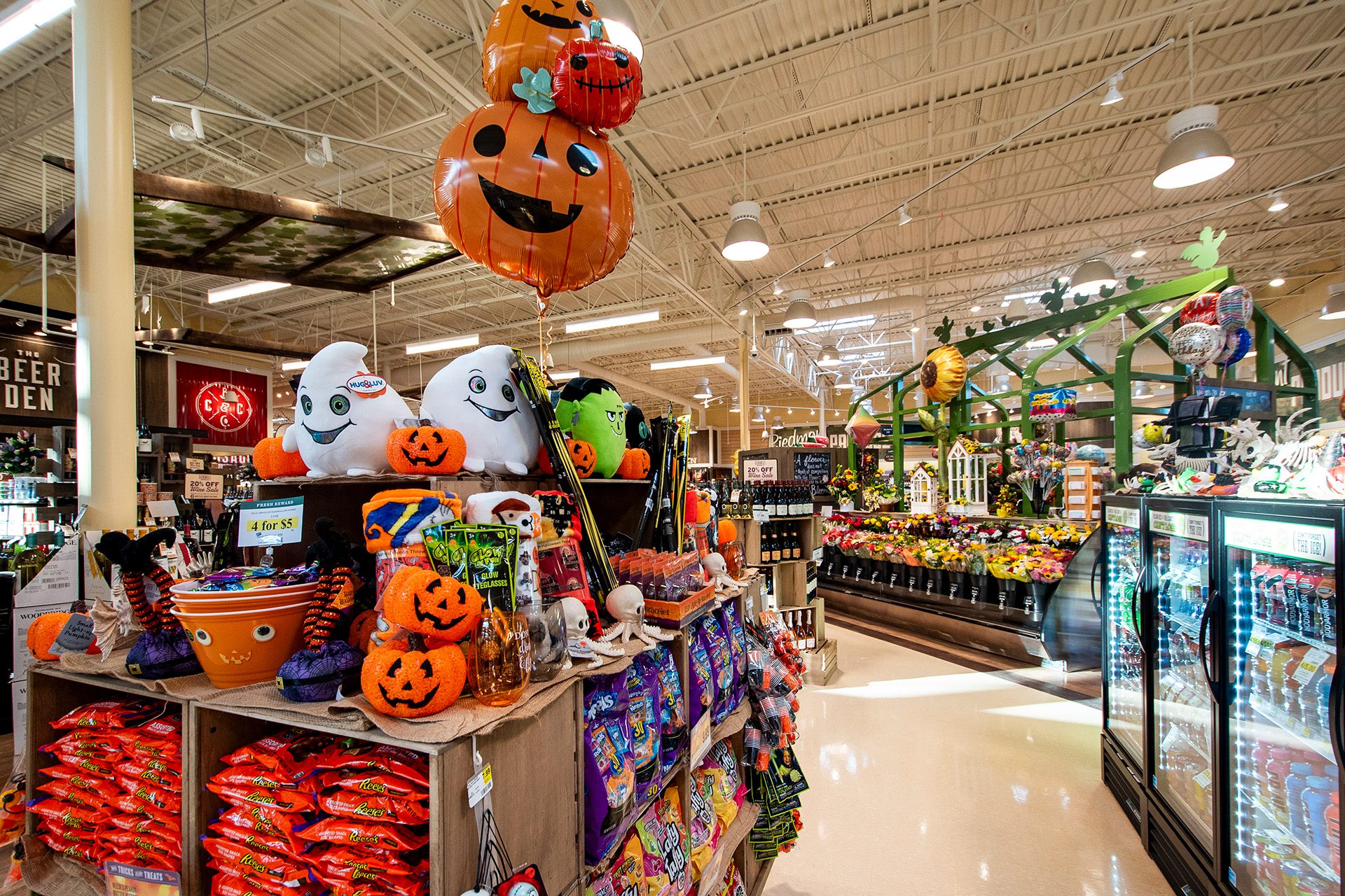 Lowes Foods Concord interior Halloween display