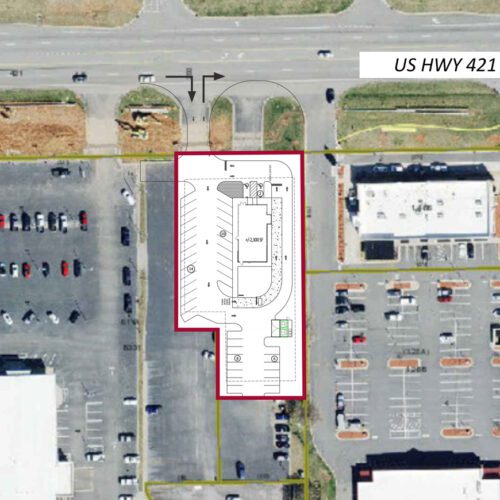 Site plan imposed on aerial photo.