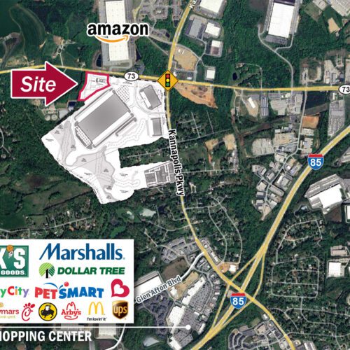 Highway 73 convenience store site future 7-11 aerial map