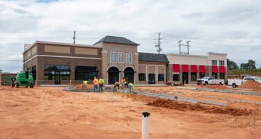 RedStone OP-E retail building on outparcel under construction in Indian Land, SC