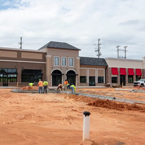 RedStone OP-E retail building on outparcel under construction in Indian Land, SC