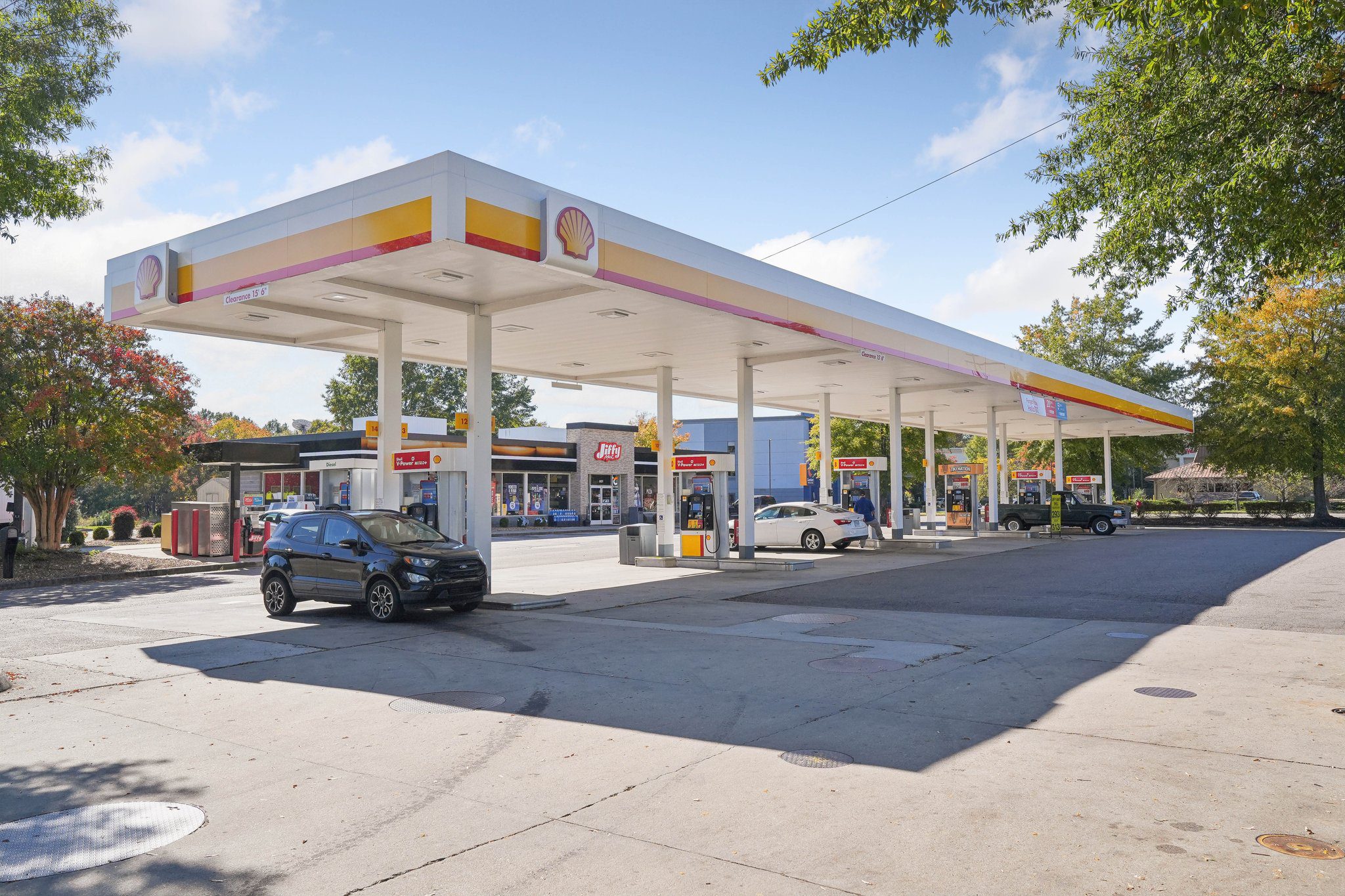 Shell gas station gas pumps