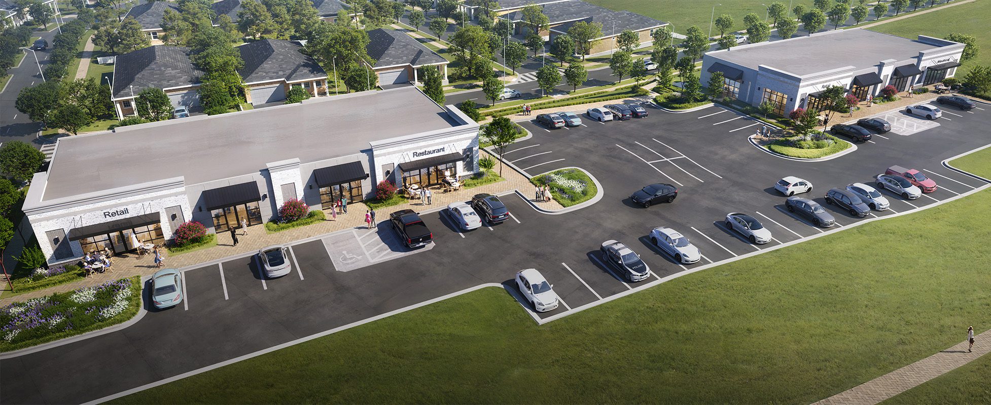 New Hope Village buildings 1 & 2 aerial rendering