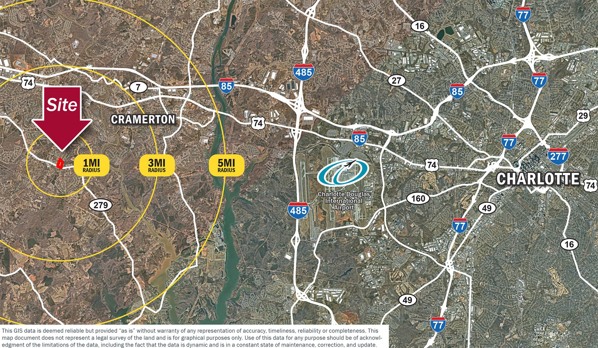New Hope Village Cramerton location aerial