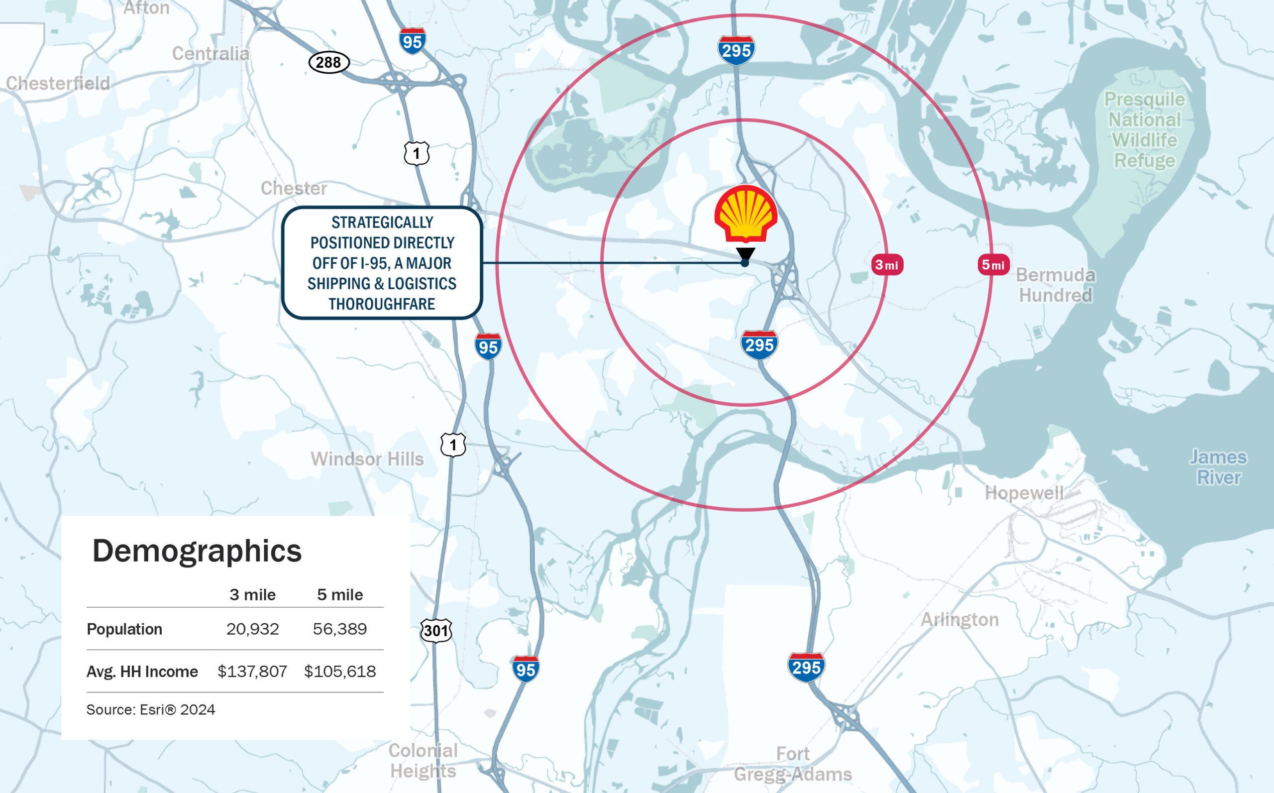 Aerial Locator Map of Chester VA