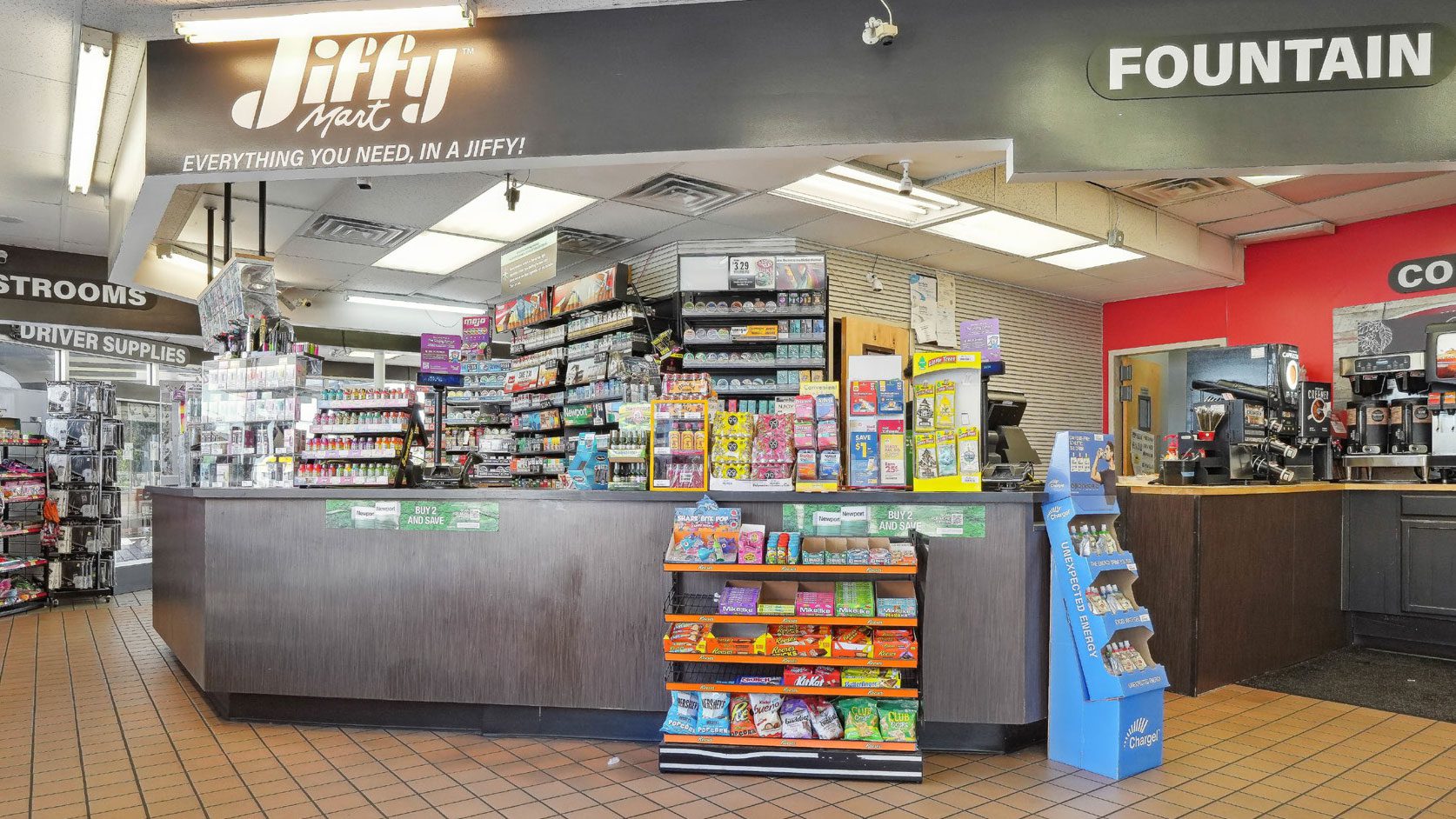 Interior of Shell Gas station/Jiffy Mart Convenience and Subway Store