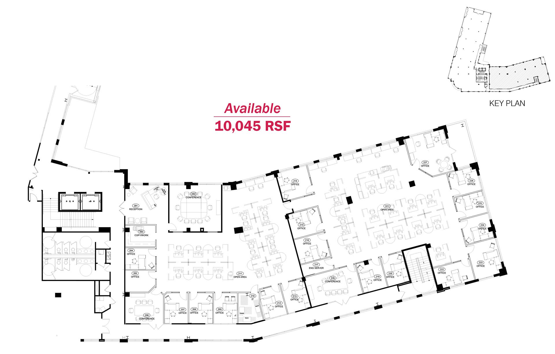 floor plan for 1927 S Tryon in South End suite 200
