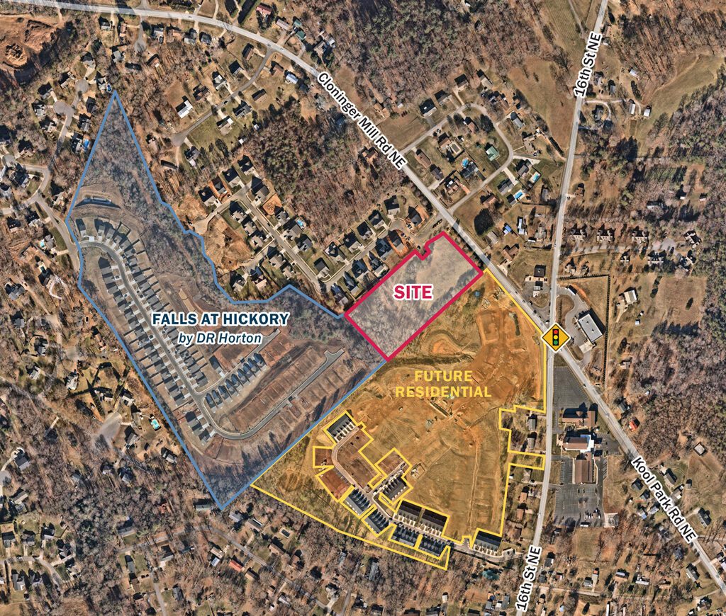 Aerial view of 4.54 acres on Cloninger Mill Rd