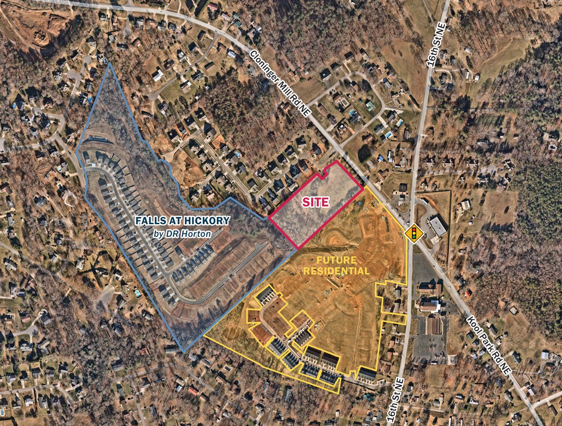 Aerial view of 4.54 acres on Cloninger Mill Rd