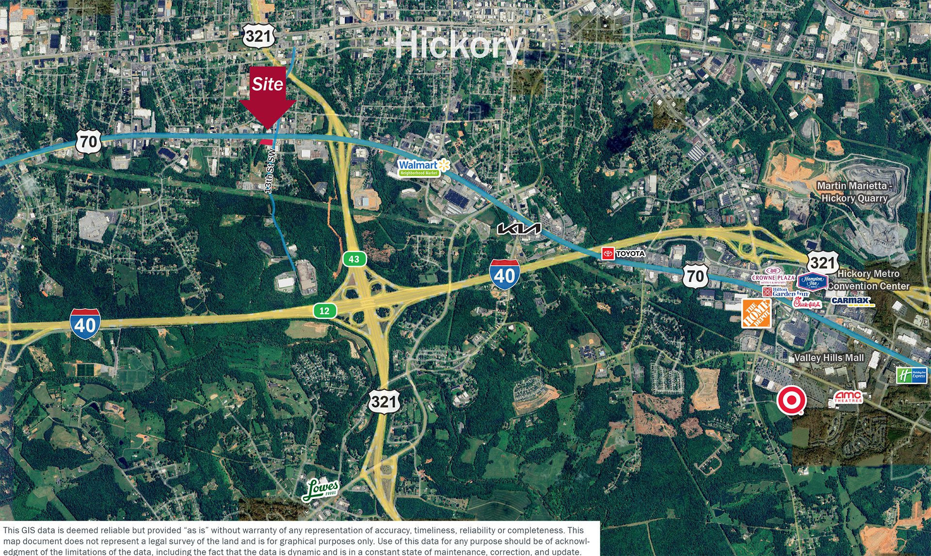 Hickory NC market aerial