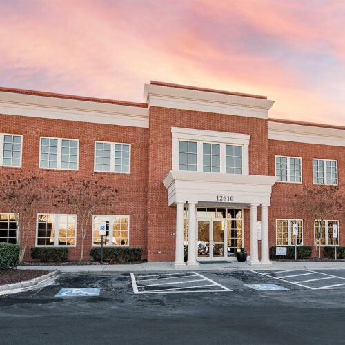 Exterior brick commercial building