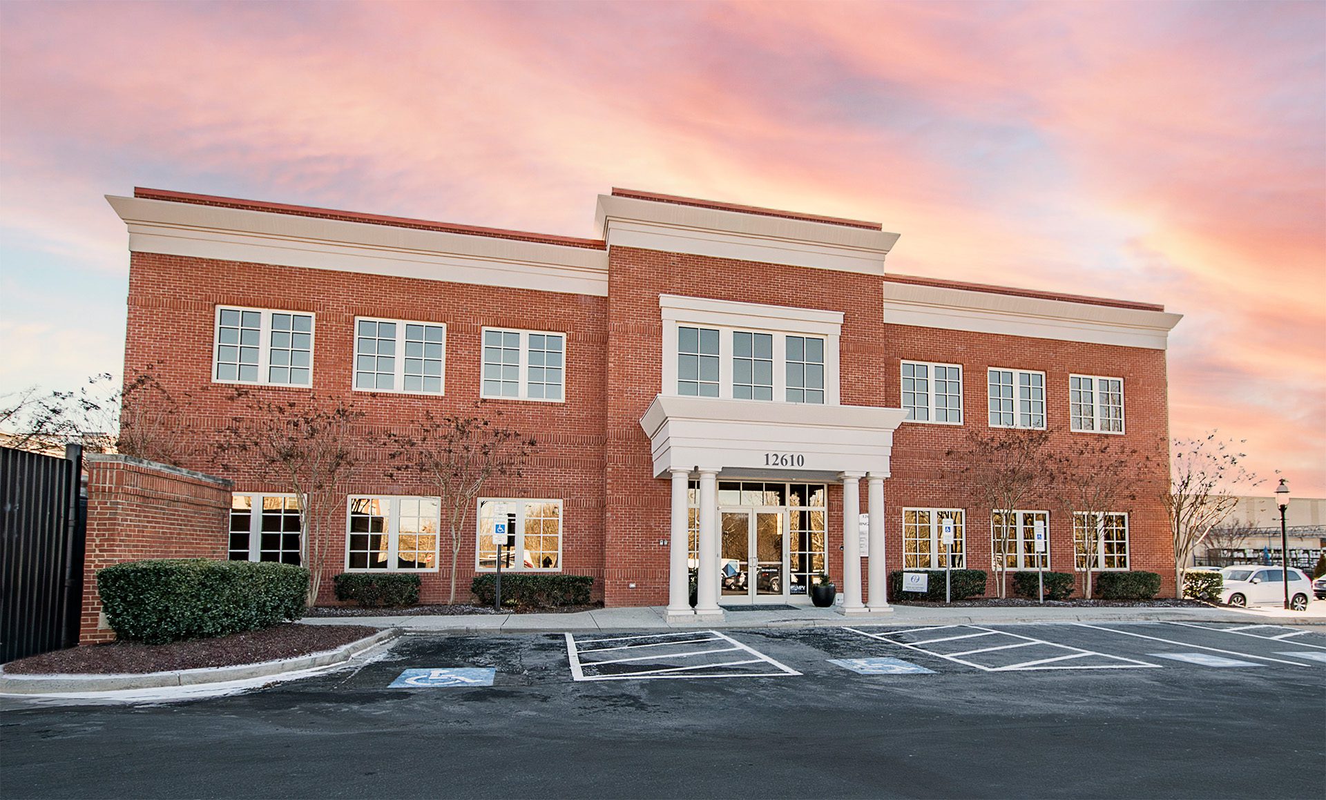 Exterior brick commercial building