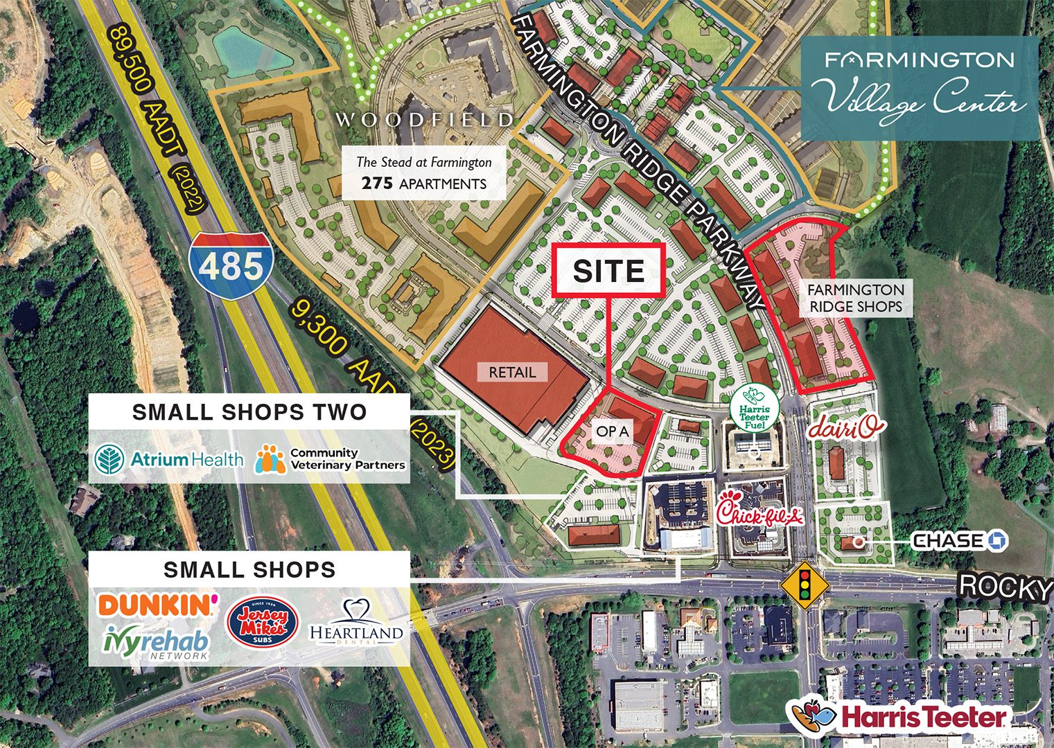 Farmington Outparcel A site plan and aerial