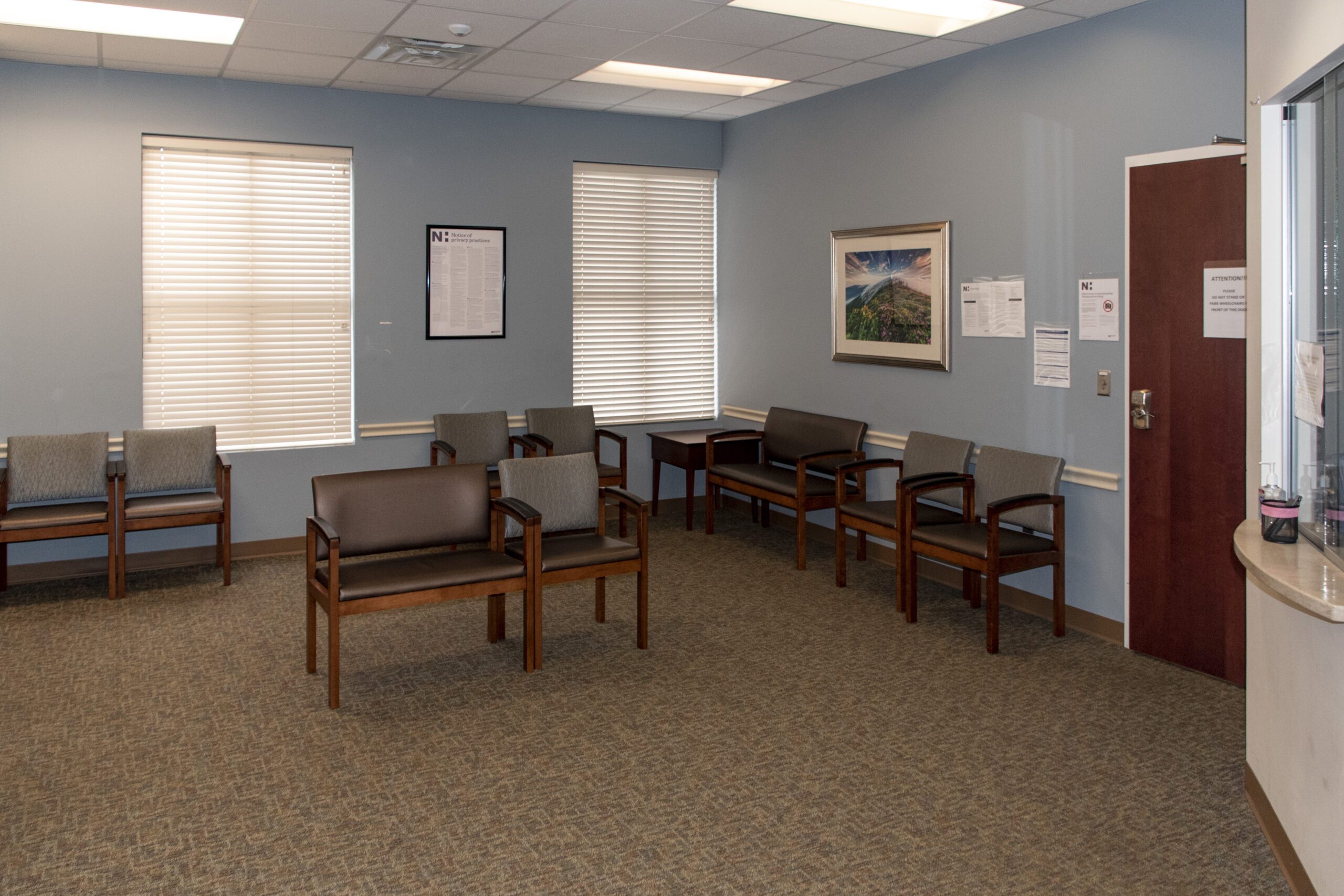 waiting room blue walls