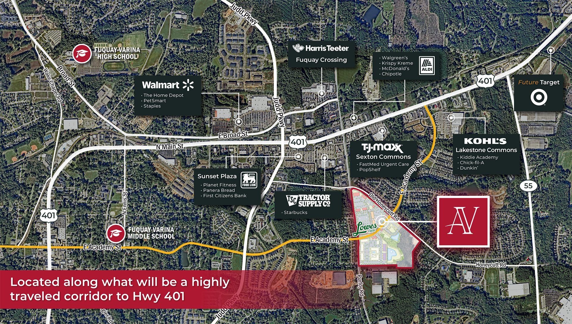 Academy Village Fuquay-Varina market aerial