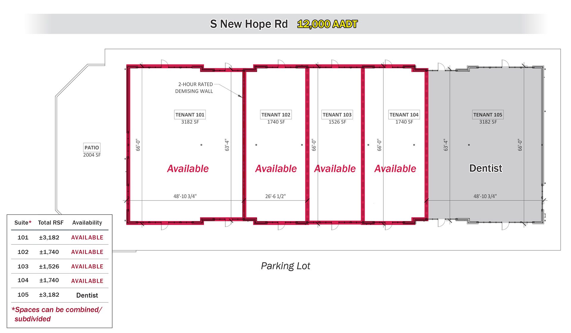 S New Hope Rd multi-tenant retail building