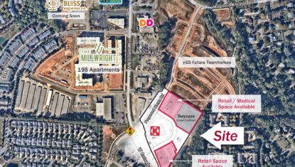 Nantz Rd Retail Aerial Overlay with Site Plan