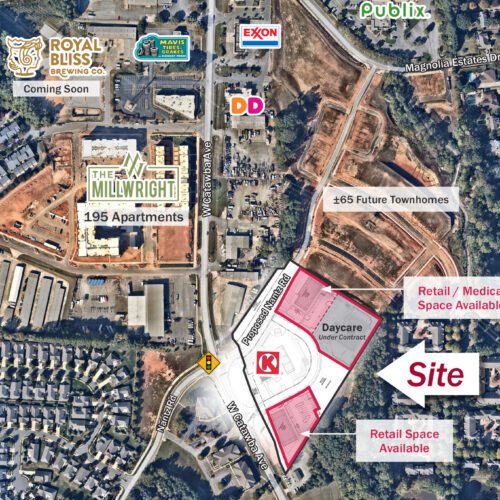 Nantz Rd Retail Aerial Overlay with Site Plan