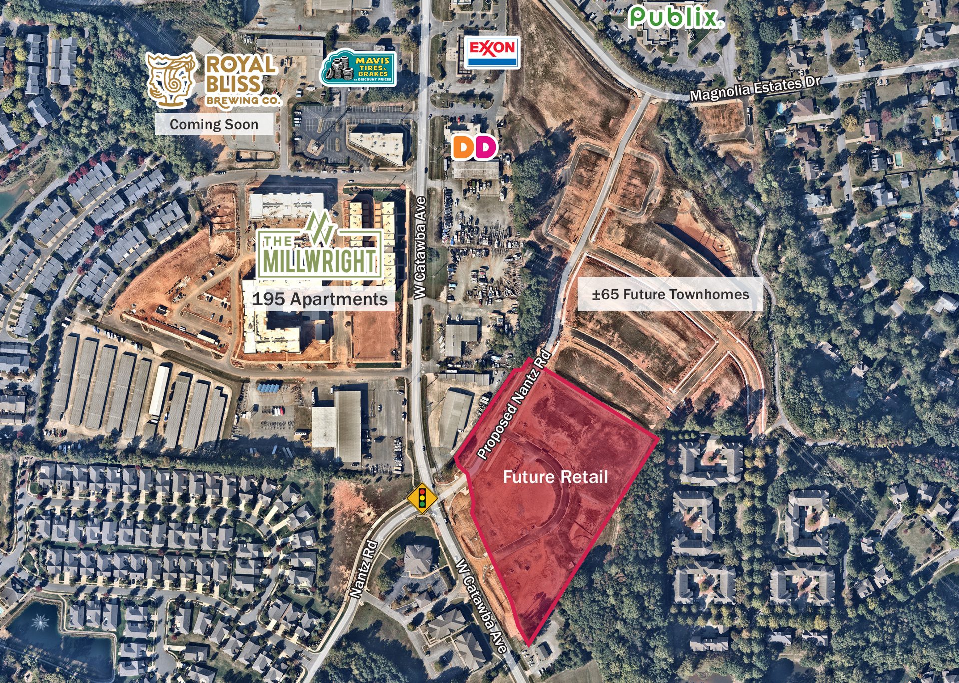 Nantz Road Retail Site Aerial