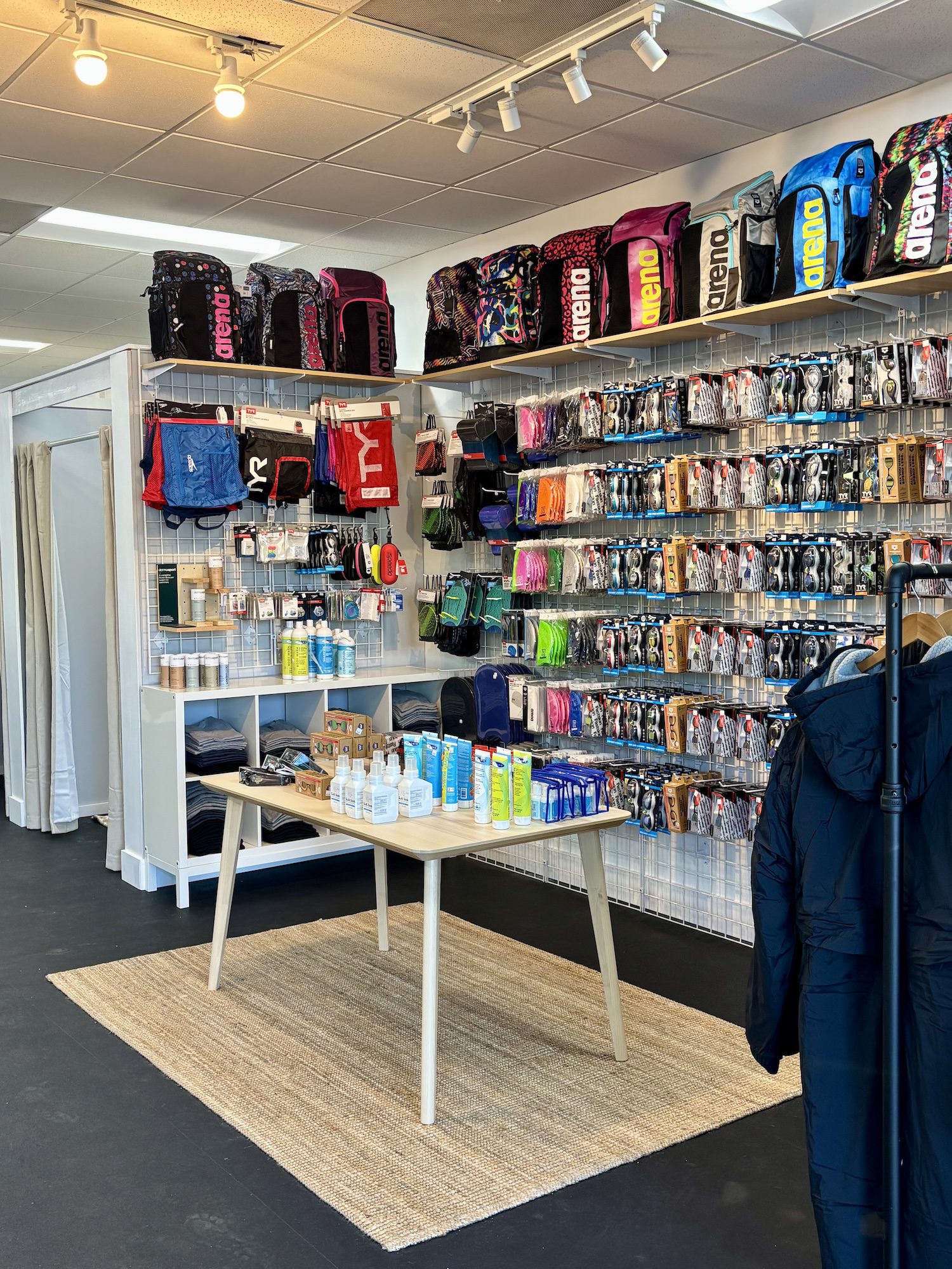 Reddiset swim shop interior merchandise