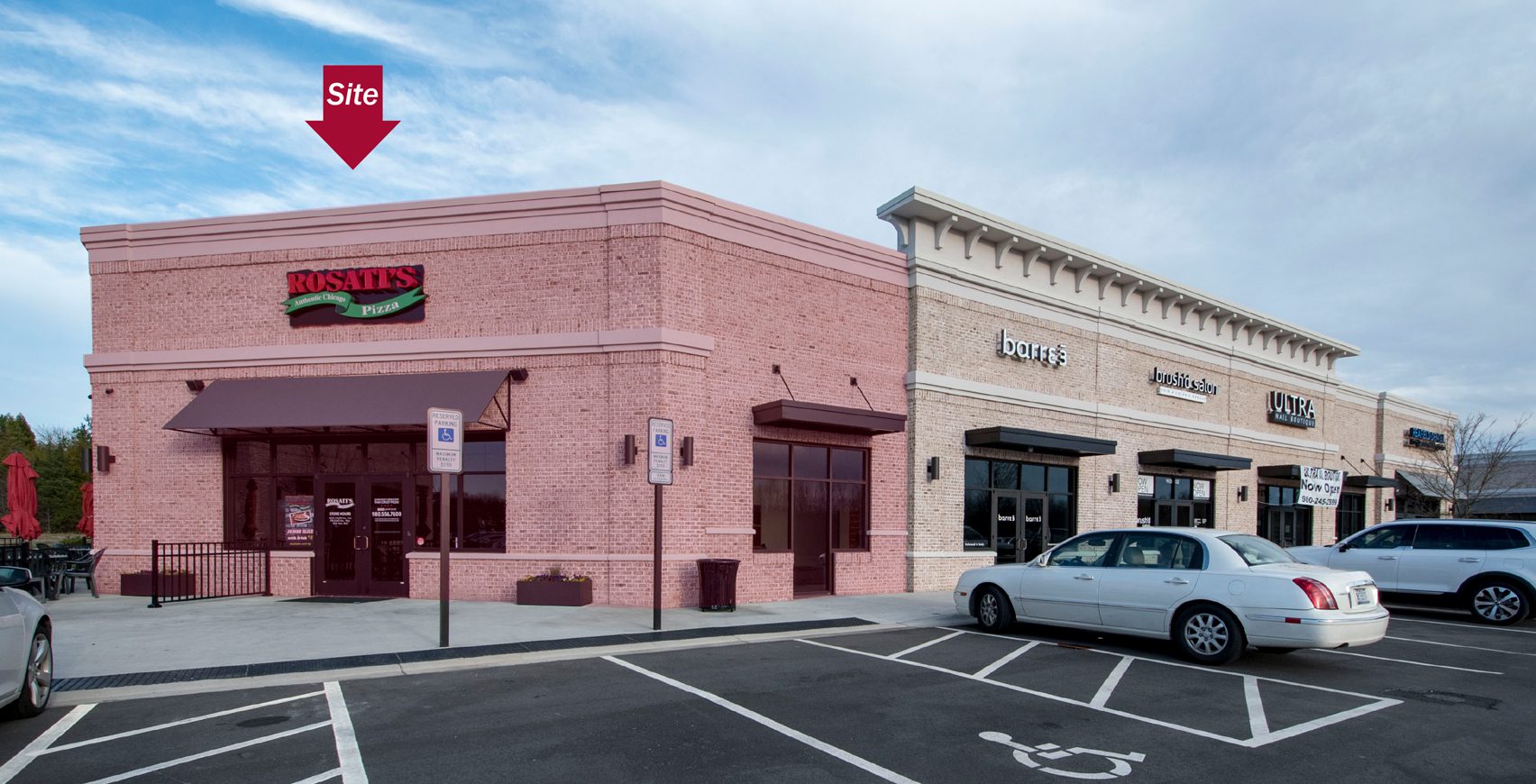 Reafield exterior former Rosati's space for lease