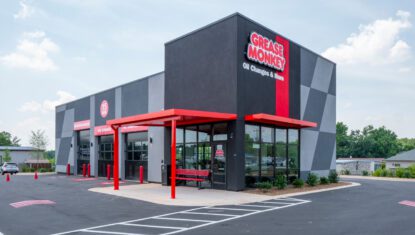 Grease Monkey-Red and gray building exterior