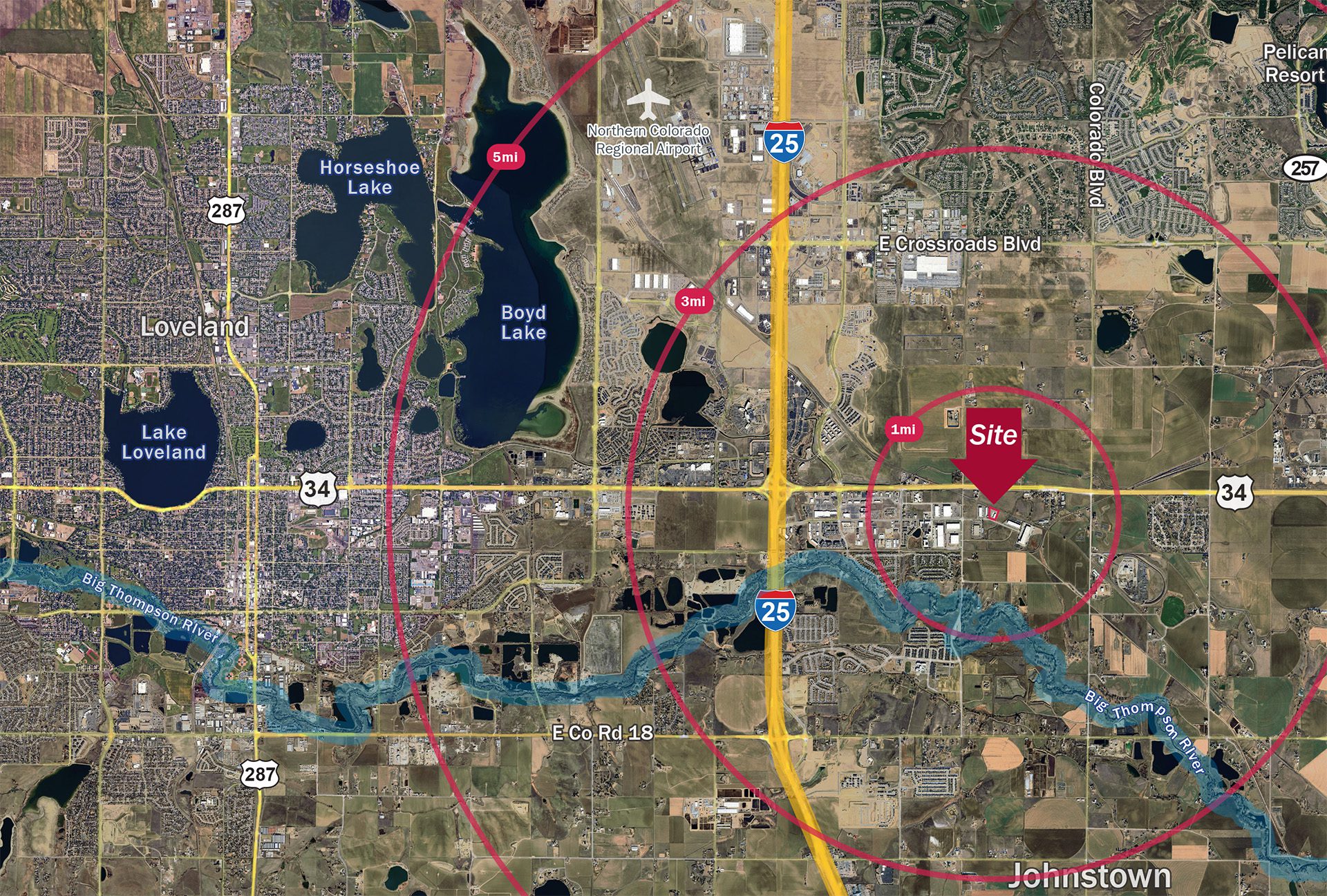 location aerial of Johnstown, CO Sunbelt Rentals site