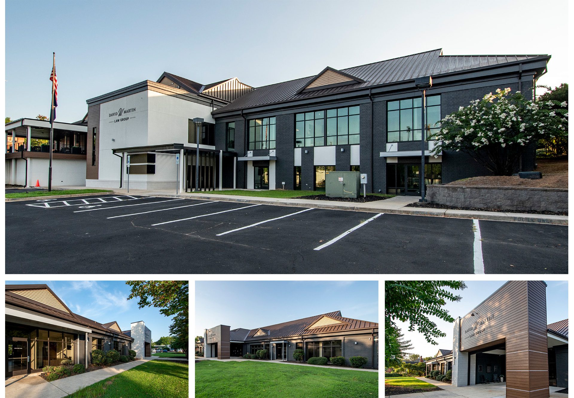 exterior photos of renovated retail office building in downtown Fort Mill, SC