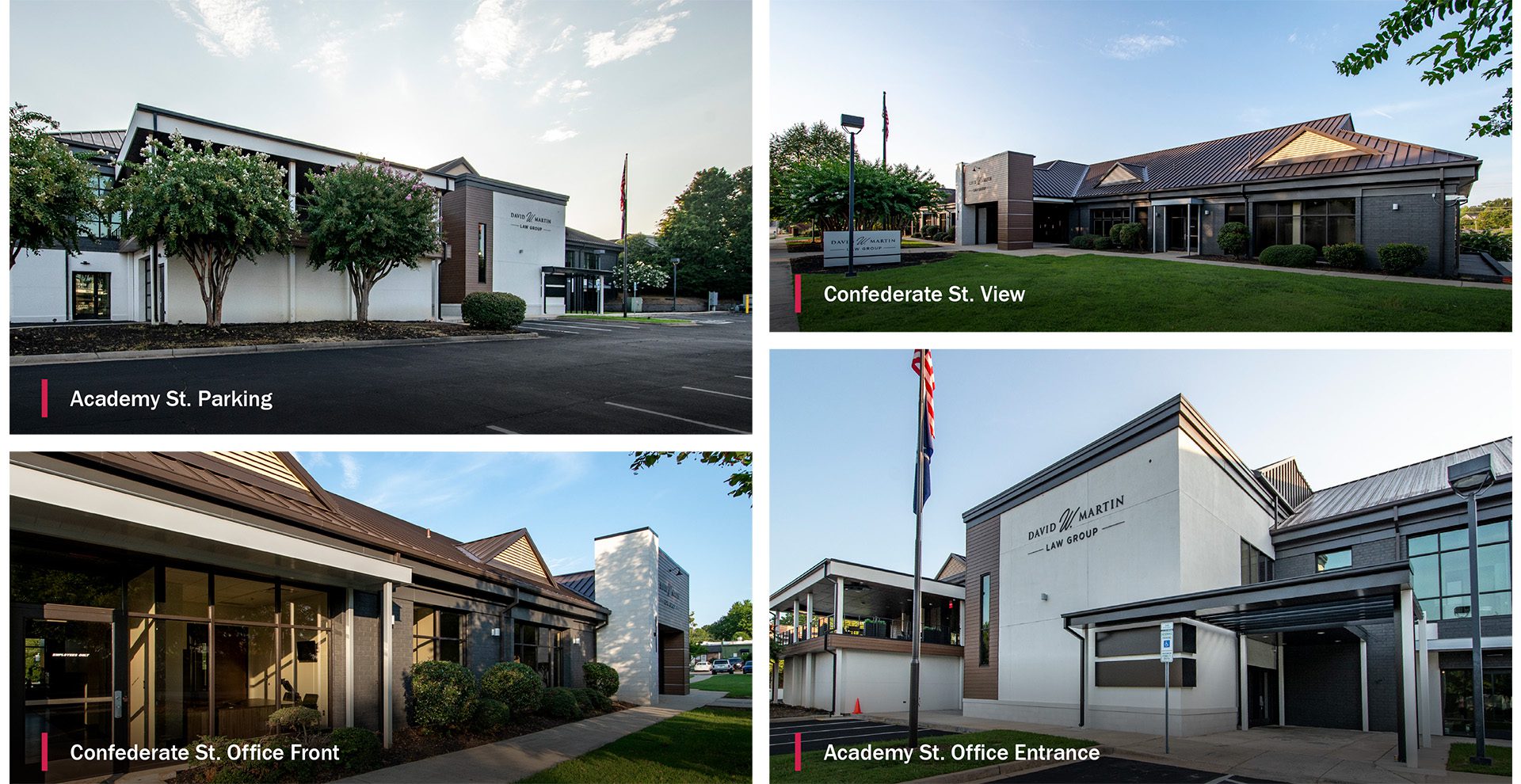 exterior photos of renovated retail office building in downtown Fort Mill, SC