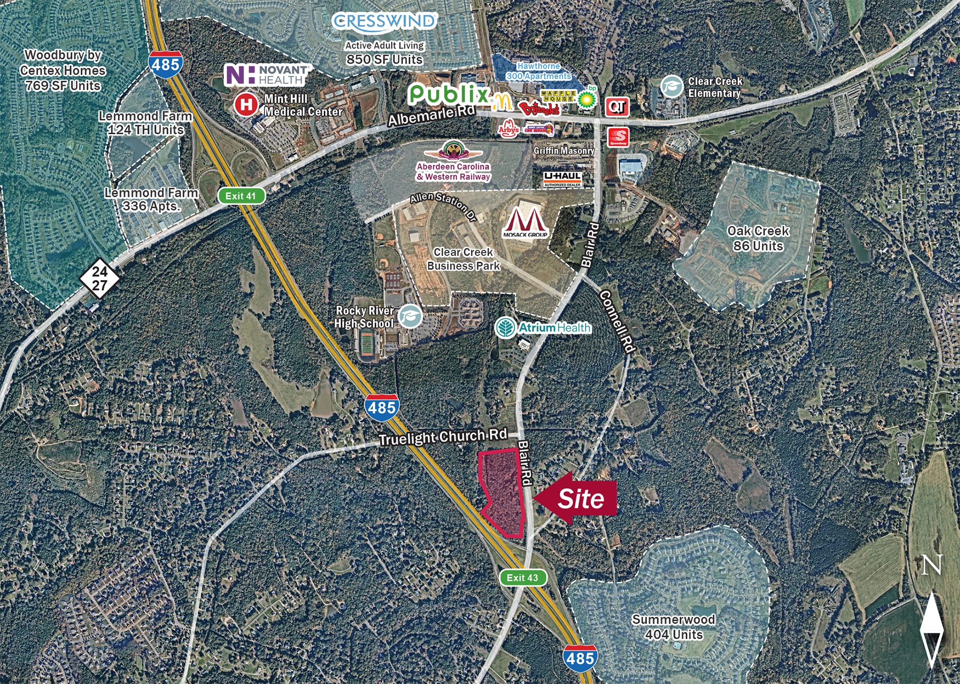 Mint Hill land site market aerial access