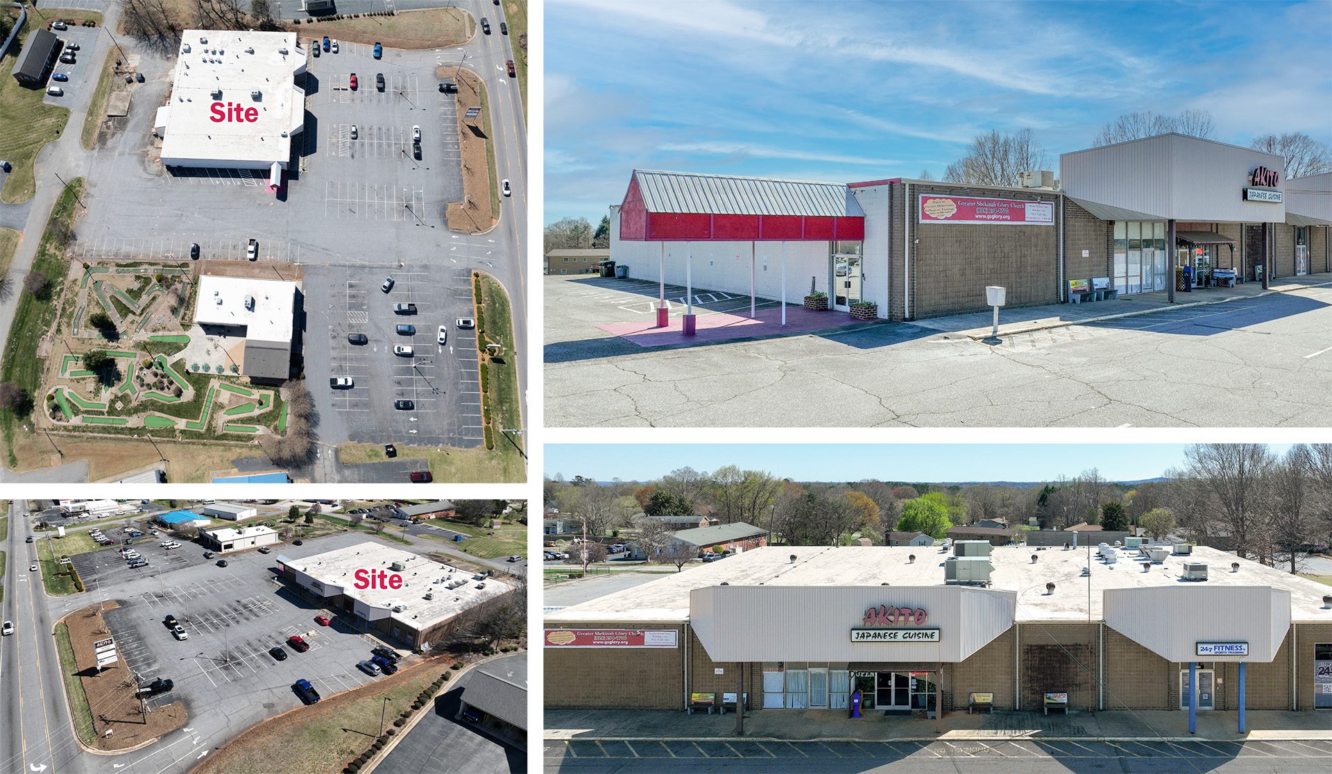 Mountain View Small Shops Hickory NC retail building collage