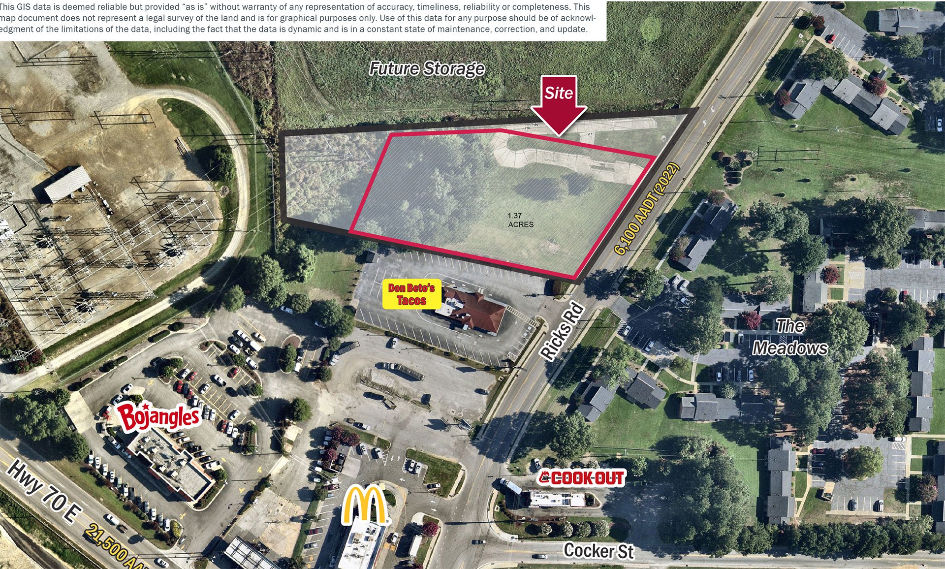 Selma Commercial Land site aerial