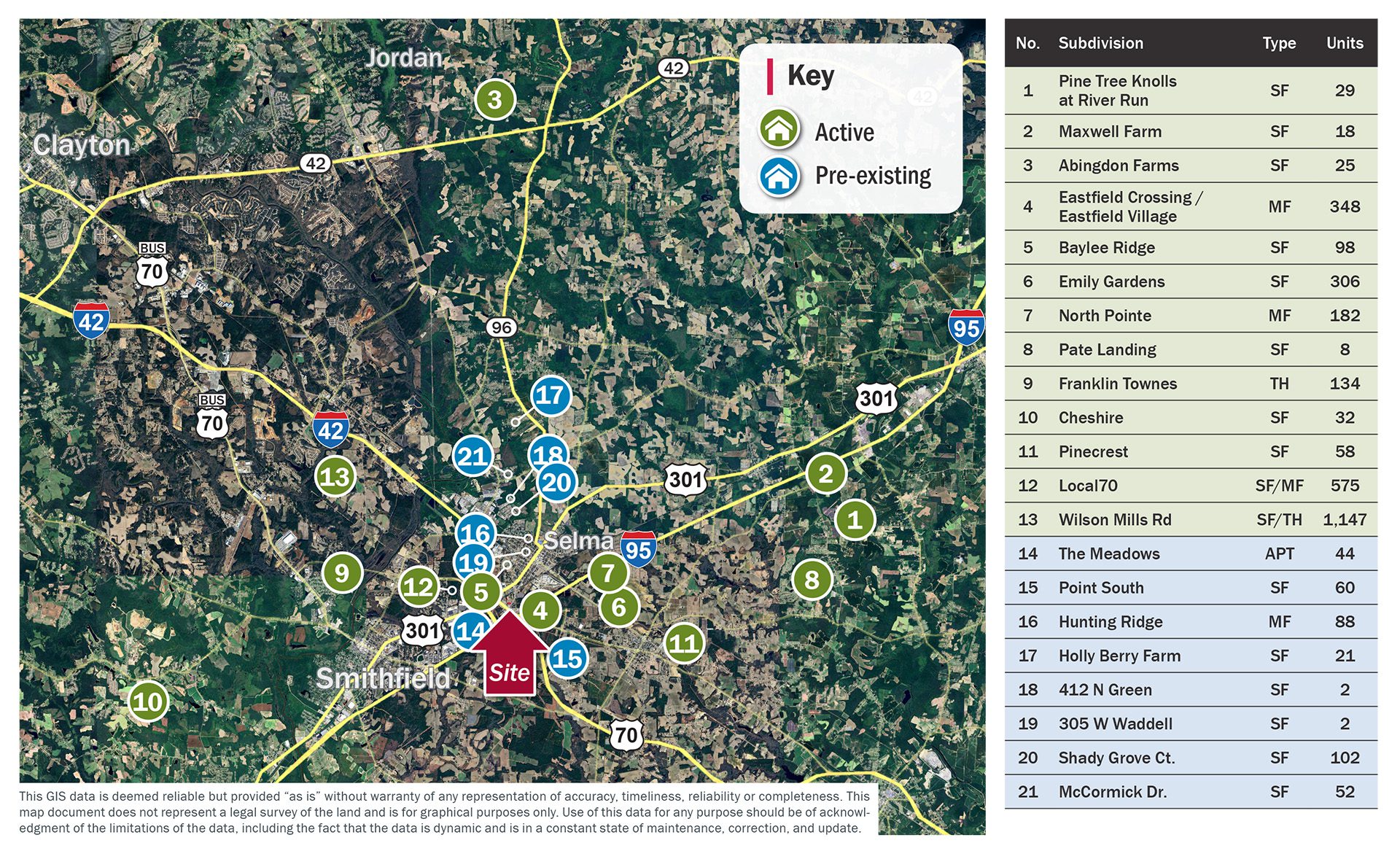 Selma NC residential activity map