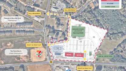 Terrell Town Center Aerial Site Plan Overlay