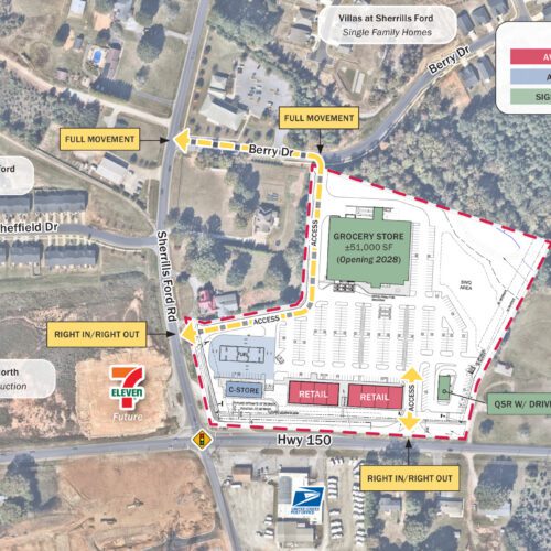 Terrell Town Center Aerial Site Plan Overlay