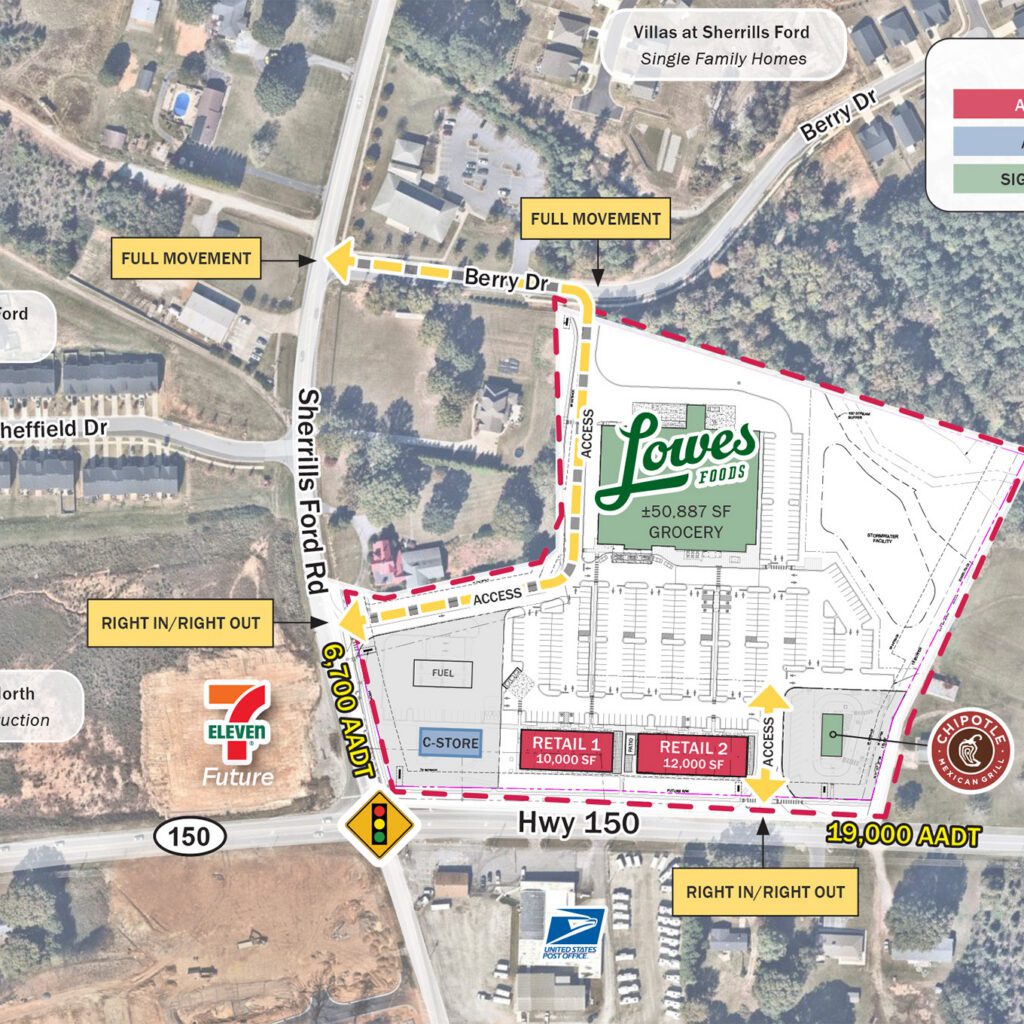 Terrell Town Center site plan overlay aerial